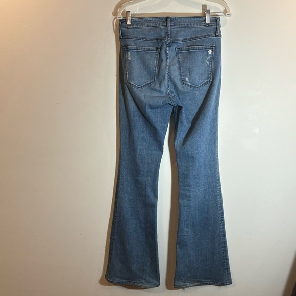 BLACK ORCHID LA Sz 28 MIA Mid-Rise Skinny Flare Mid-Wash Distressed Denim Jeans - Picture 6 of 13